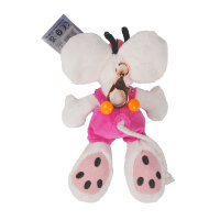DIDDL Plüsch-Schlüsselanhänger Diddl Rosa mit Latzhose ca. 15 cm – Anhänger