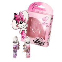 DIDDL BBF Lipgloss 2er Set Rosa & Lila – Lippenpflege mit Spiegel-Anhängern und Diddl & Diddlina Motiv