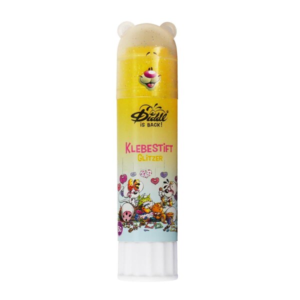 DIDDL Glitzer Klebestift Gelb 15 g – Bastelkleber mit Glitzereffekt im Diddl-Design