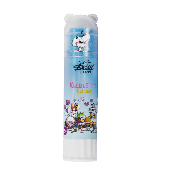 DIDDL Glitzer Klebestift Blau 15 g – Bastelkleber mit Glitzereffekt im Diddl-Design