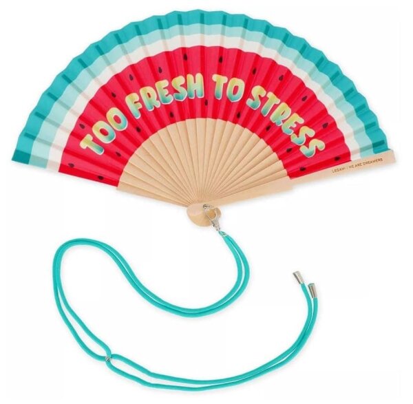 LEGAMI Faltfächer Wasermelone Blau Pink – Handfächer