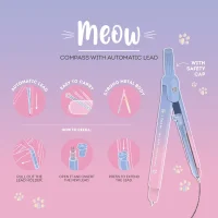LEGAMI Meow Zirkel mit automatischer Mine – Zirkel, Kitty, rosa