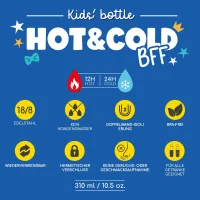 LEGAMI Hot & Cold BFF Kinderthermosflasche – Thermosflasche, Trinkflasche, Penguin, schwarz/weiß