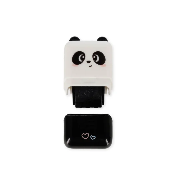 LEGAMI Deco Roller Stamp Deko-Rollstempel – Rollstempel, Panda, schwarz/weiß