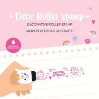 LEGAMI Deco Roller Stamp Deko-Rollstempel – Rollstempel, Unicorn, pastell
