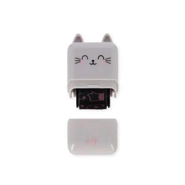 LEGAMI Deco Roller Stamp Deko-Rollstempel – Rollstempel, Kitty, rosa