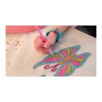 ARTISTA Glitzer Fensterbilder Set – 3 selbstklebende Motive mit Strasssteinen | Eichhörnchen, Reh & Schmetterling