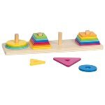 GOKI Sortierspiel Farbpyramiden aus Holz – Lernspiel zum Sortieren & Stapeln ab 2 Jahren