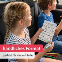 Reise Bingo – 10 Bingokarten für Kinder | Auto Suchspiel Reisespiel im DIN A6 Postkartenformat