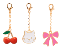 MOSES Happy Day Mini-Charms 3er Set Kirsche, Katze und...