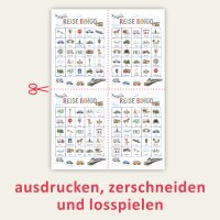 SOFORT DOWNLOAD - Reise Bingo Suchspiel | PDF Druckvorlage | Reisespiel Auto Urlaub