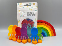 PIEKSI & GRIFFEL Snack Piekser 7er Set - Ocean´s Seven– Regenbogen Brotdosen-Piekser mit 7 bunten Tintenfischen