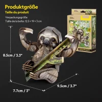CubicFun 3D Puzzle Faultier 52 Teile aus Kraftpapier Bastelset