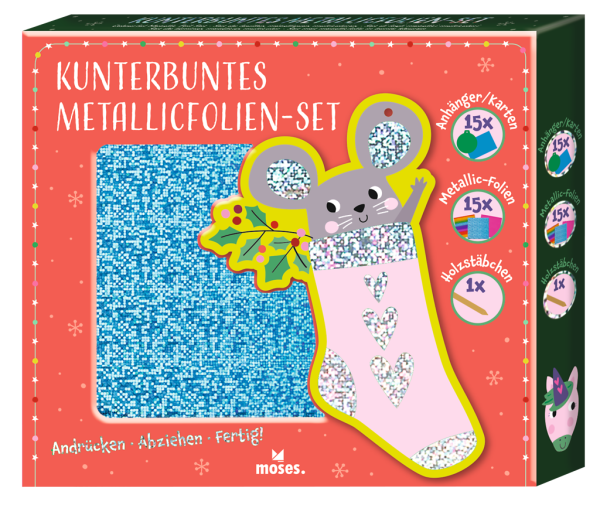 MOSES Kunterbuntes Metallicfolien Set Bastelset