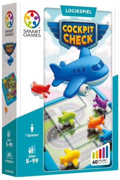 SmartGames Cockpit Check Logikspiel mit 60 Aufgaben ab 5 Jahren