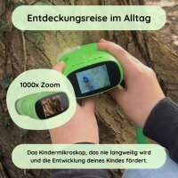 RABANO Digitales Mikroskop Kinder | Abenteuer Mikroskop für Kinder | Grün