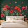 282 Wandtattoo rote Mohnblumen Schmetterlinge