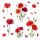 282 Wandtattoo rote Mohnblumen Schmetterlinge