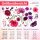 283 Wandtattoo Blumen Pink Lila Schmetterlinge