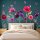 283 Wandtattoo Blumen Pink Lila Schmetterlinge