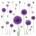 284 Wandtattoo Zierlauch Allium – Lila Kugelblumen Schmetterlinge