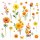 285 Wandtattoo Blumen Gelb & Orange Schmetterlinge - 6 Größen