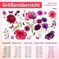 283 Wandtattoo Blumen Pink & Lila 750 x 420 mm